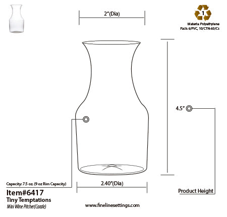 7.5 Oz Mini Carafe (60/Case) - Paper Supplies Plus