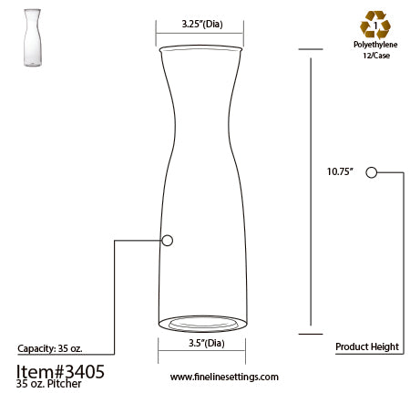 35 oz. Carafe, w/Lid (12/Case) - Paper Supplies Plus