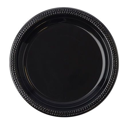 10.25'' ROUND BLACK PLASTIC PLATE, POLYPROPYLENE (400 PER CASE)