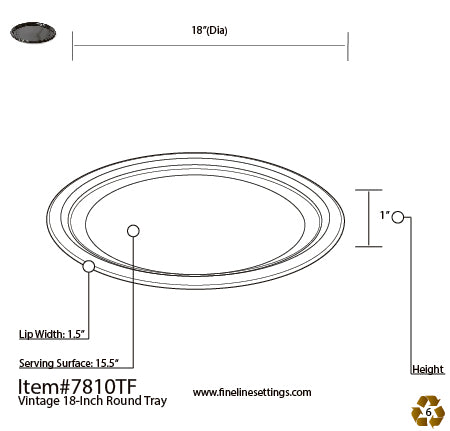 18" PET Thermoform Round Black Tray (25/CS)