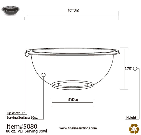Fineline Settings 80oz. Salad Bowl (Super Bowl Collection)- 25 BOWLS