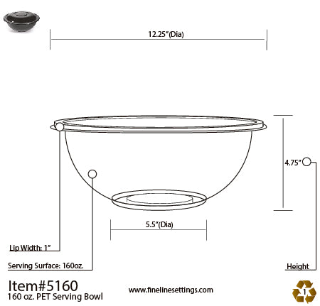 Fineline Settings 160oz. Salad Bowl (Super Bowl Collection)- 25 BOWLS