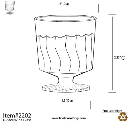 2 oz. 1 PIECE WINE GLASS (240/CS) - Paper Supplies Plus
