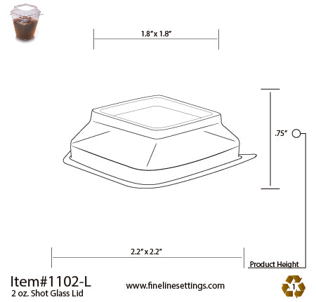 Dome Lid for the 2oz SQUARE SHOT GLASS (1000/CS)