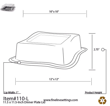 Dome Lid for the 10.75" Wave-trends Square Plate (120/CS)