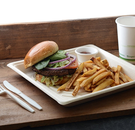 10.25" COMPOSTABLE (PFAS FREE) SQUARE TRAY - 1.2" (200/Case)