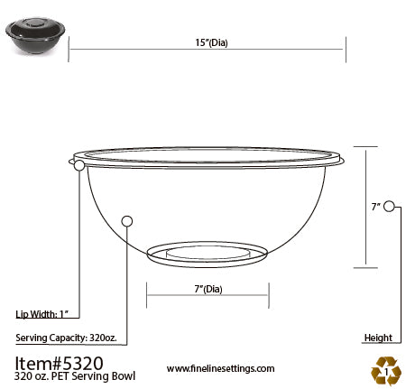 Fineline Settings 320oz. Salad Bowl (Super Bowl Collection)- 25 BOWLS