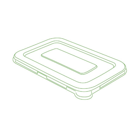7" X 4.5" FLAT LID FOR 12/16 OZ. RECTANGLE BOWLS (600 PER CASE)