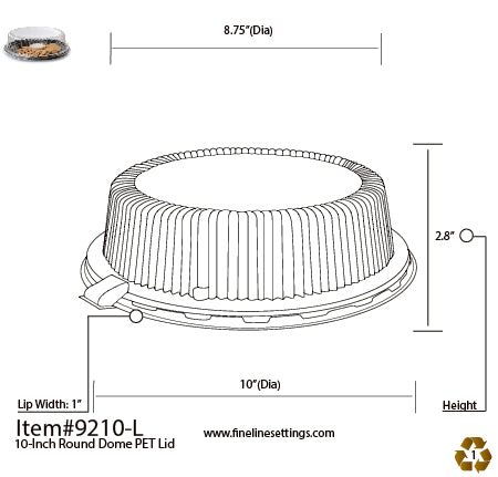 Flariware 10" Plate Dome PETE Lid (120/Case)