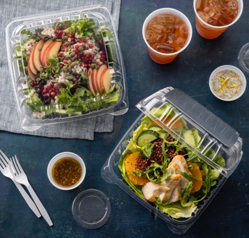 8" Sensation™ Hinged Lid Takeout Container, Clear, 200 ct.