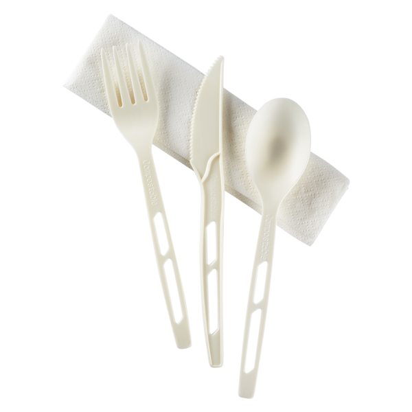 Karat Earth CPLA Compostable Cutlery Kits (Knife, Fork, Tea Spoon, 2-p