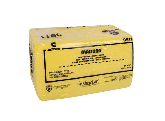 Masslinn® Heavy Duty Yellow Dust Cloth 24x24 (100/Case) - Paper Supplies Plus