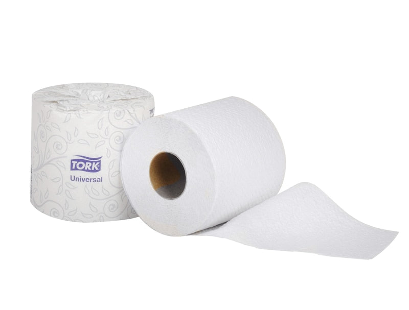 Tork Universal TM1616S Bath Tissue Roll, 2-Ply, 4" Width x 3.75" Length, White (Case of 96 Rolls, 500 per Roll, 48,000 Sheets) - Paper Supplies Plus