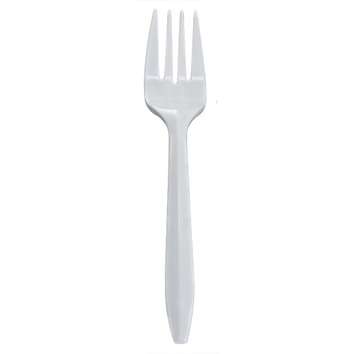 MEDIUM WEIGHT PP FORKS DISPOSABLE, WHITE, BULK PACKED (1000/CS)
