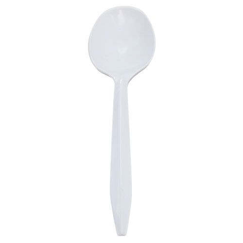 MEDIUM WEIGHT PP SOUP SPOONS DISPOSABLE, WHITE, BULK PACKED (1000/CS)