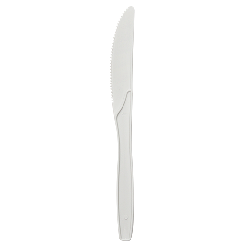 MEDIUM WEIGHT PP KNIVES DISPOSABLE, WHITE, BULK PACKED (1000/CS)