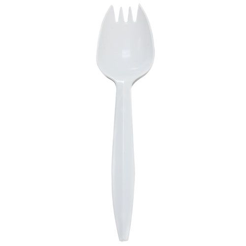 MEDIUM WEIGHT PP SPORKS DISPOSABLE, WHITE, BULK PACKED-(1000/CS)