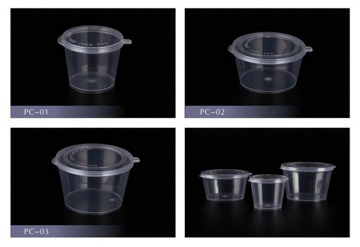 PLASTIK PC-01 Portion Cup with Hinged Lid, 1Oz. (2000/Case)