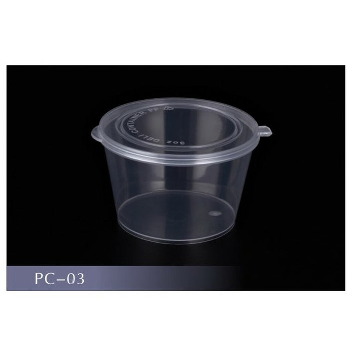 PLASTIK PC-03 Portion Cup with Hinged Lid, 3 Oz. (2000/Case)